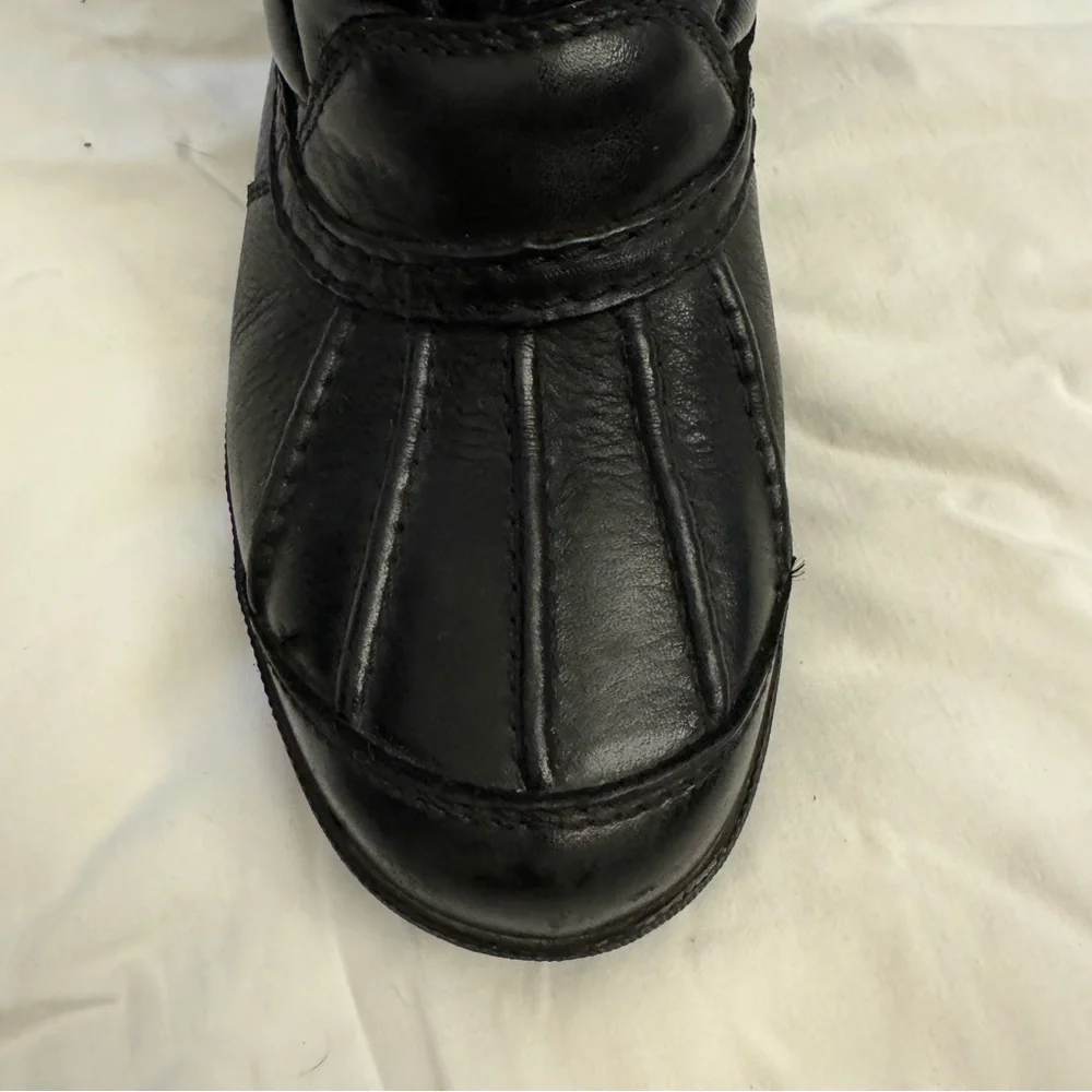 UGG Bellegarde Quilted Leather waterproof Shearling Boots, Black, Size 7.5 - Picture 5 of 10